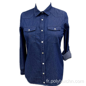 Chemise en denim de coton pour femme